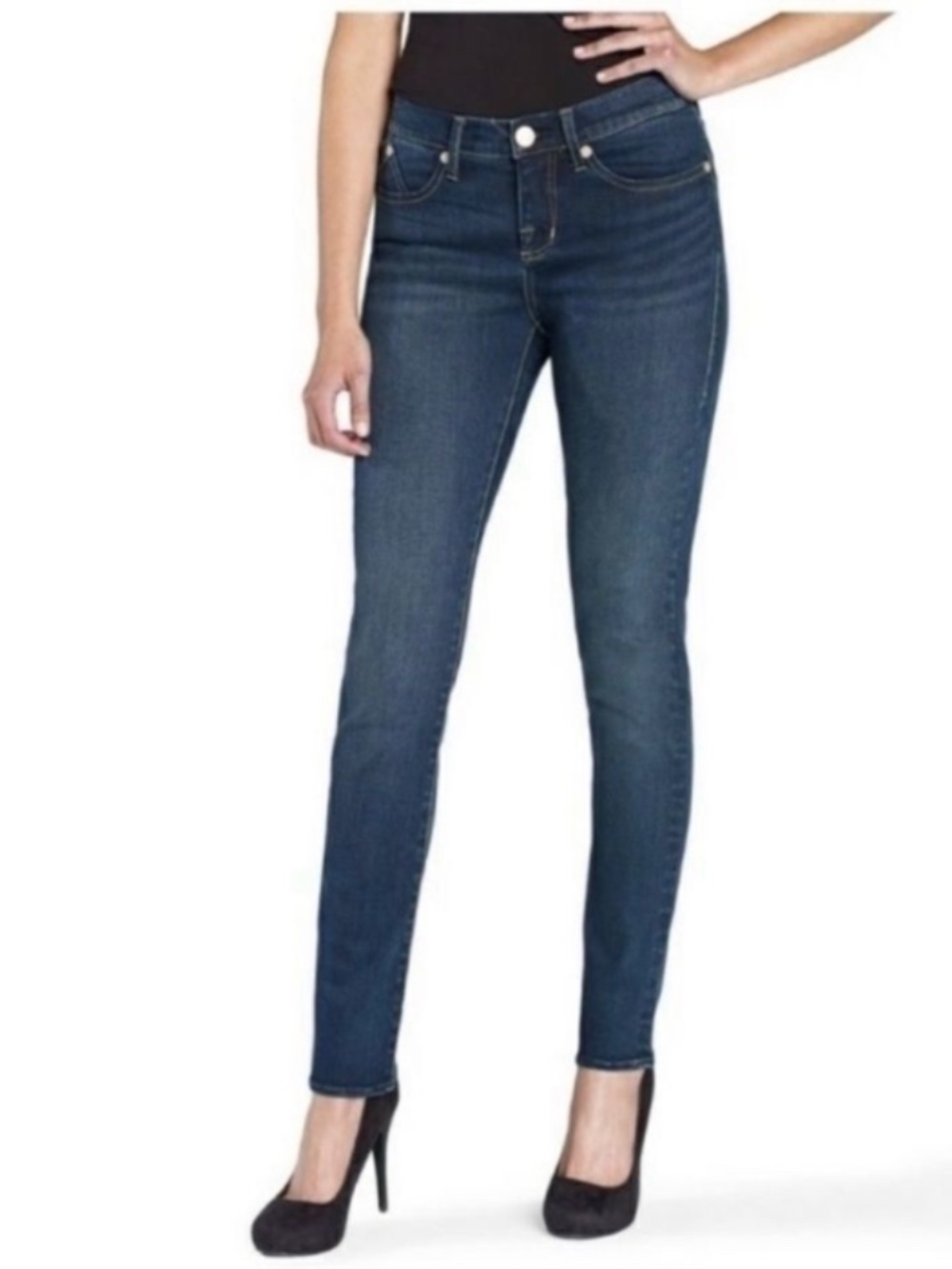 Rock & Republic Berlin Love Potion Dark Wash Mid Rise Skinny Denim Jeans Size 10